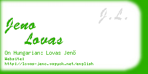 jeno lovas business card
